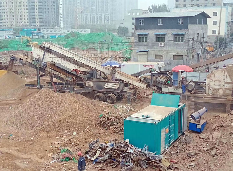 四川成都建筑垃圾處理現場